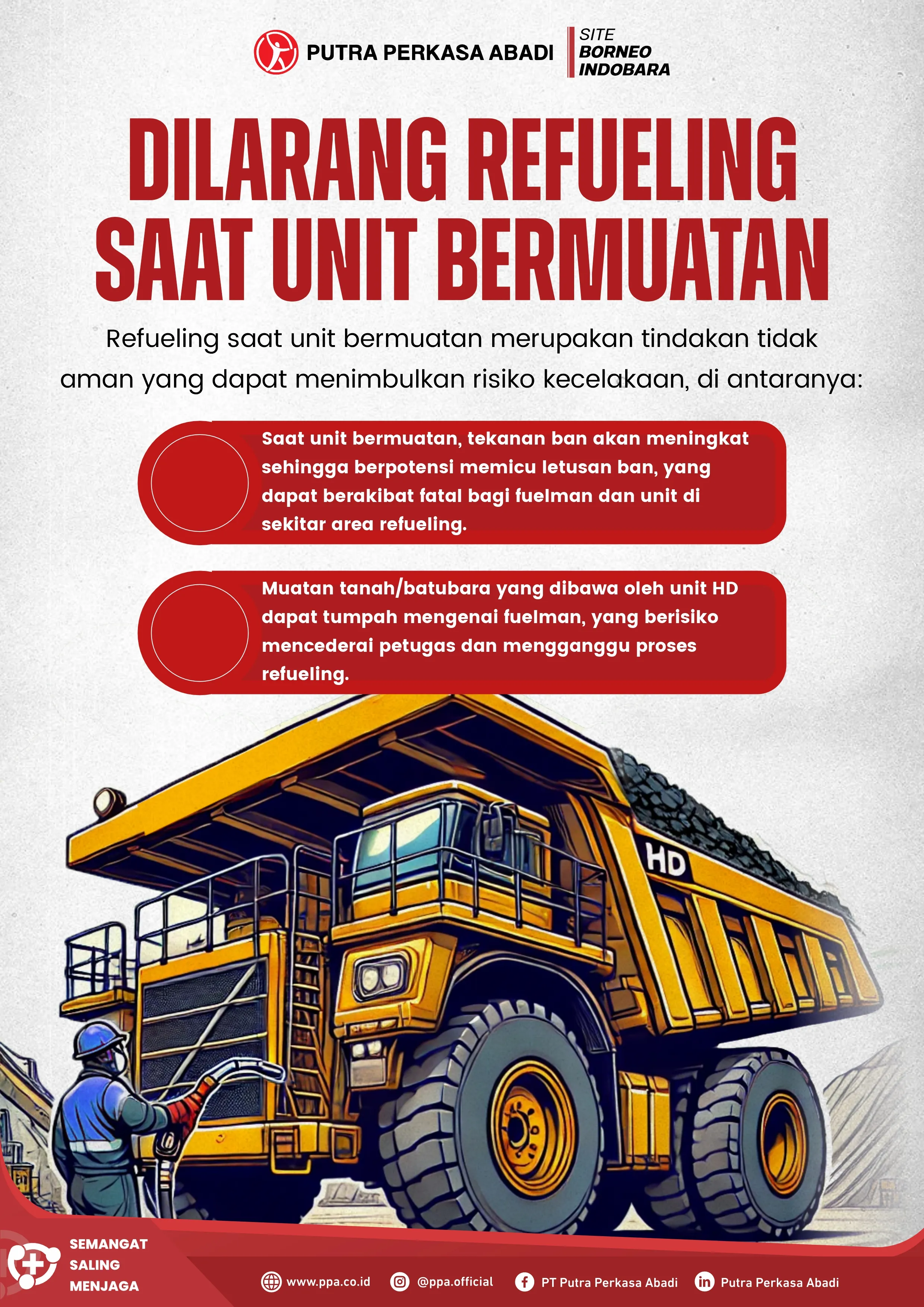 Dilarang Refueling Saat Unit Bermuatan